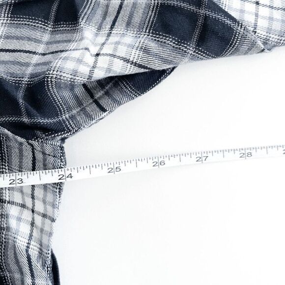 NWT Mossimo Supply Co. Womens Plaid Boyfriend Fit Button-up Shirt Black Gray XXL - Picture 7 of 9